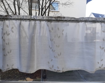 Short curtain, net curtain, floral curtain 135 cm x 42 cm