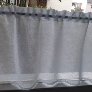 Short curtain, window curtain, linen look white, semi-transparent, many sizes image 1