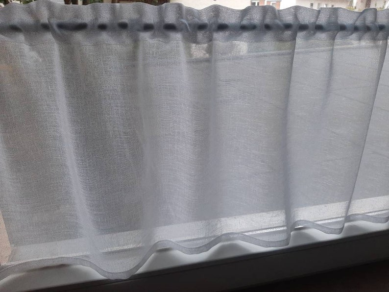 Short curtain, window curtain, linen look white, semi-transparent, many sizes image 3