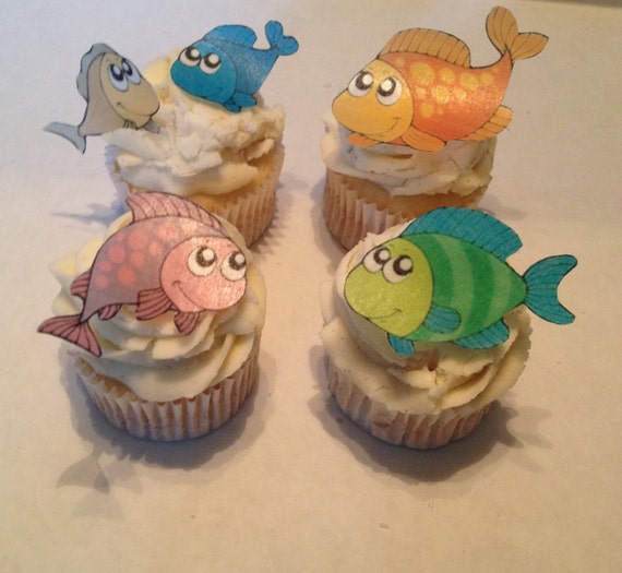 Edible Fish Cupcake Toppers Etsy