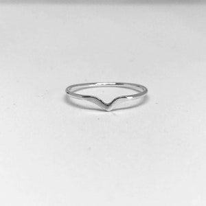 Sterling silver half wishbone stackable ring image 4