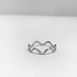 Sterling silver waves stackable ring