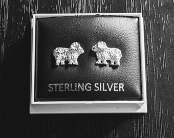 Sheep sterling silver stud earrings