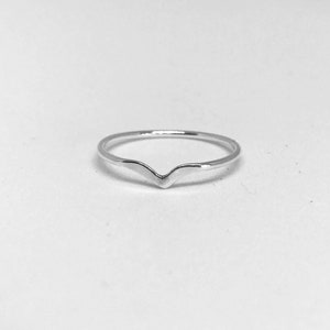 Sterling silver half wishbone stackable ring image 3