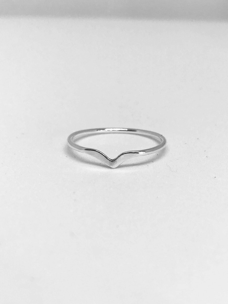 Sterling silver half wishbone stackable ring image 3