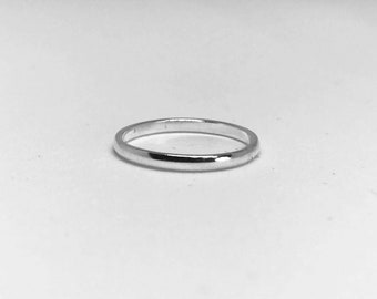 Sterling silver plain band d shape ring