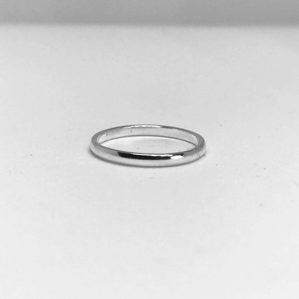 Sterling silver plain band d shape ring