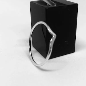 Sterling silver half wishbone stackable ring image 1