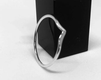 Sterling silver half wishbone stackable ring