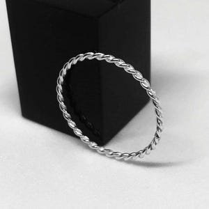 Sterling silver twisted stackable ring