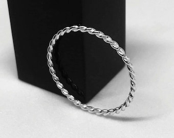 Sterling silver twisted stackable ring