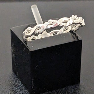 Plain and twisted handmade sterling silver rope ring