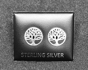Tree of Life Sterling silver stud earrings
