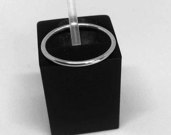 Sterling Silver Stacking Ring: 1mm Plain Band, Midi Knuckle Ring