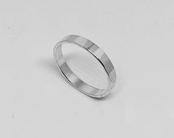 Sterling silver hammered band handmade ring