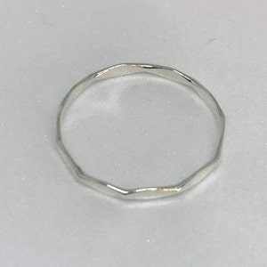 Sterling silver facet design stackable ring image 1