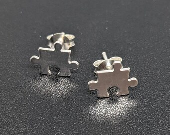 Boucles d'oreilles en argent avec pièce de puzzle - Canada