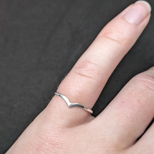 Sterling silver half wishbone stackable ring