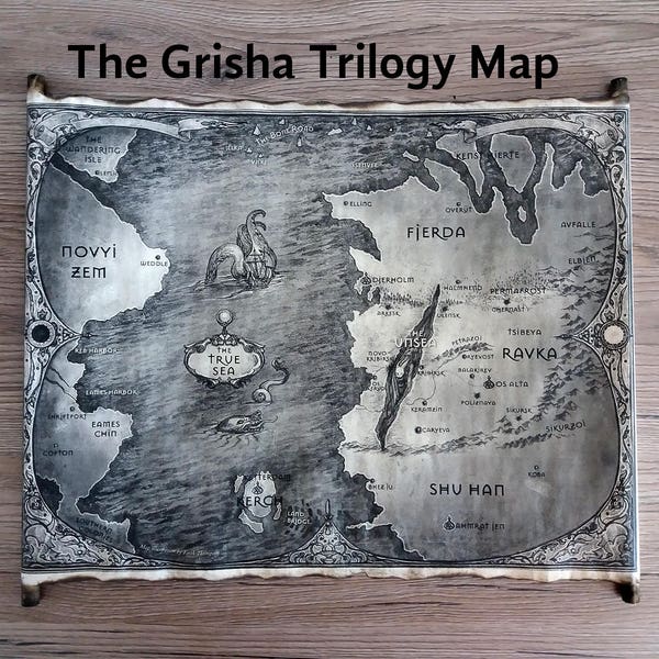 The Grisha Trilogy Map Scroll, Ravka Map, Grishaverse Map, World of the Grisha Map, Fjerda Map, Leigh Bardugo's Map, Shadow and Bone Map