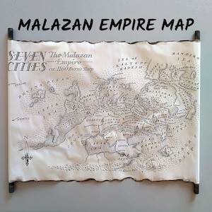 Malazan Empire Map Seven Cities Map on Handmade Scroll