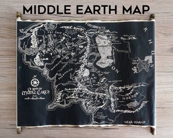 map of middle earth handmade scroll black map of middle earth tolkien map lord of the rings map the hobbit map