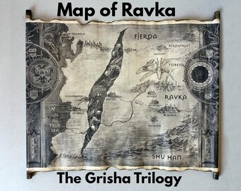 Map of Ravka Scroll, The Grisha Trilogy Map, Ravka Map, Grishaverse Map, World of the Grisha Map, Leigh Bardugo's Map, Shadow and Bone Map