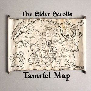 Tamriel Map, Skyrim Map, TES Map, The Tamriel Empire Map, Elder Scrolls, Morrowind Map Oblivion Map Fantasy Map, Cyrodiil Map, Skyrim Art image 1