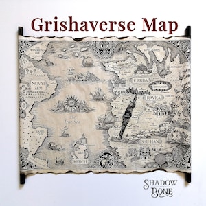 The Grishaverse Map, Grisha Trilogy Map Scroll, Shadow and Bone, Six of Crows, Kerch, Ketterdam, Novyi Zem, Fjerda, Shu Han, Ravka Map image 4
