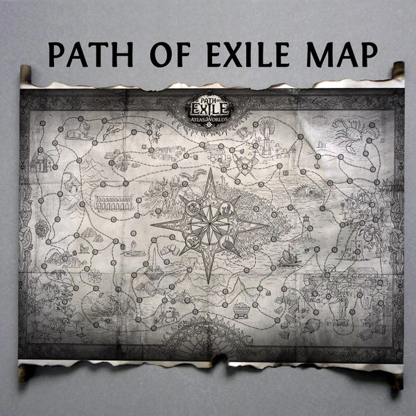 Path of Exile Map Atlas of Worlds Map HANDMADE SCROLL