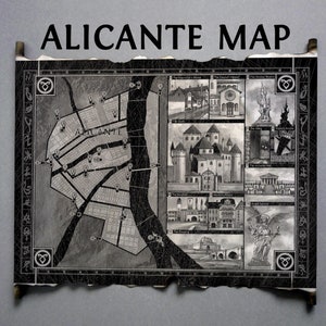 Shadowhunters Map of Alicante The Mortal Instruments Glass City Map, City of Glass Map on Handmade Scroll