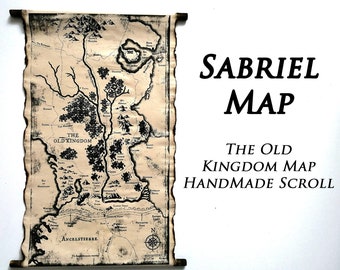 Sabriel Map, The Old Kingdom Map on Handmade Scroll, Lirael Map, Clariel Map, Goldenhand Map, Across the Wall Map, Abhorsen Map