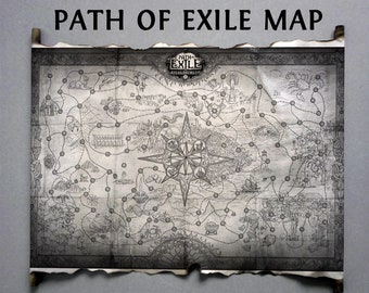 Path of Exile Map Atlas of Worlds Map HANDMADE SCROLL