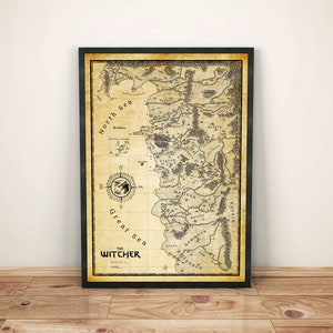 The Witcher Poster Map, Northern Realms Map, Paper Poster, The Witcher World Map, Wall Art, Home Decor, Geralt of Rivia Map, Blood of Elves