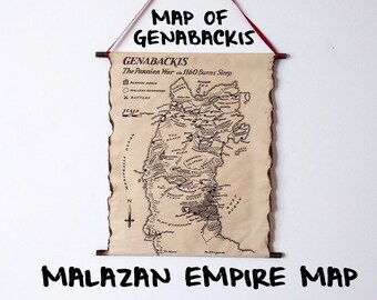 Malazan  Genabackis  Map, The Malazan Empire Map, Malazan Book of the Fallen Map on HANDMADE Poster Scroll, Quon Tali Map