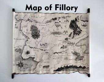 Map of Fillory, The Magicians Map, Quentin Coldwater Map Scroll by Land of Scrolls, The Magician King Map, Fillory and Further Map