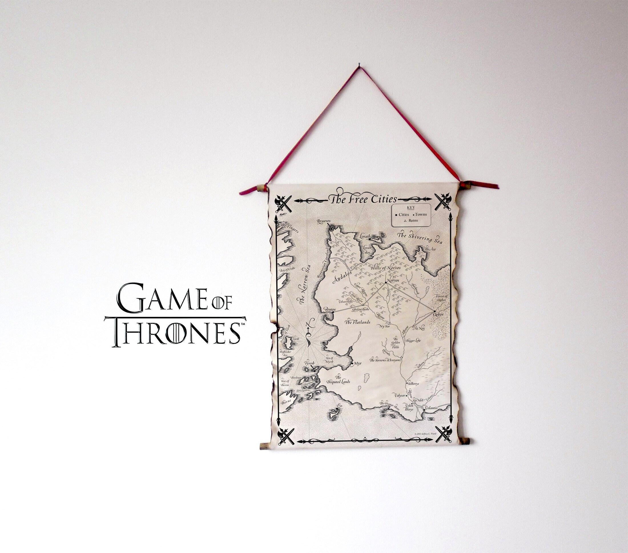 Westeros Map With Cities Map Of Free Cities Game Of Thrones Westeros Map Essos Map | Etsy Uk