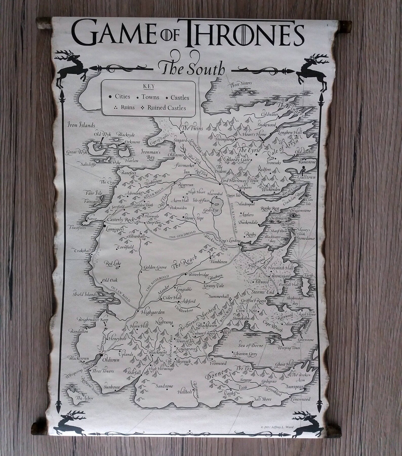 5 MAP SCROLLS Game of Thrones Posters Westeros Map the North - Etsy