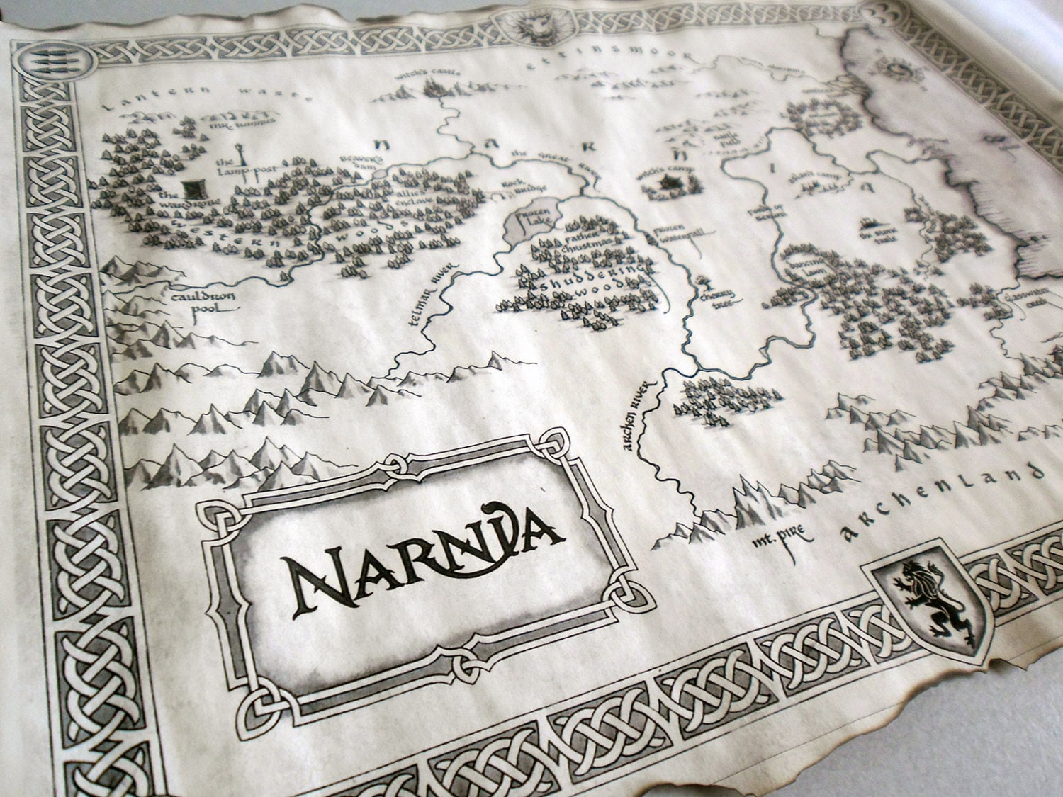 Na Której Stronie Jest Opis Narnii NARNIA MAP The Chronicles of Narnia Map Map Of Narnia Narnia | Etsy
