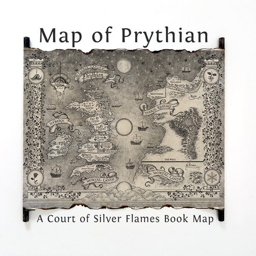 Map of Prythian on Handmade Scroll, A Court of Silver Flames Book Map, Acotar Map, A Court of Thorns and Roses, Acomaf, Acofas, Acowar Map