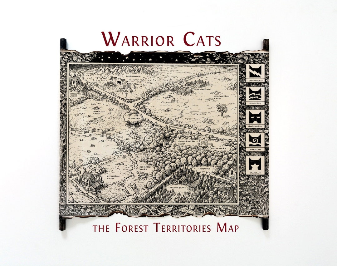 Warrior Cats Book Map the Forest Territories, the Prophecies Begin Map