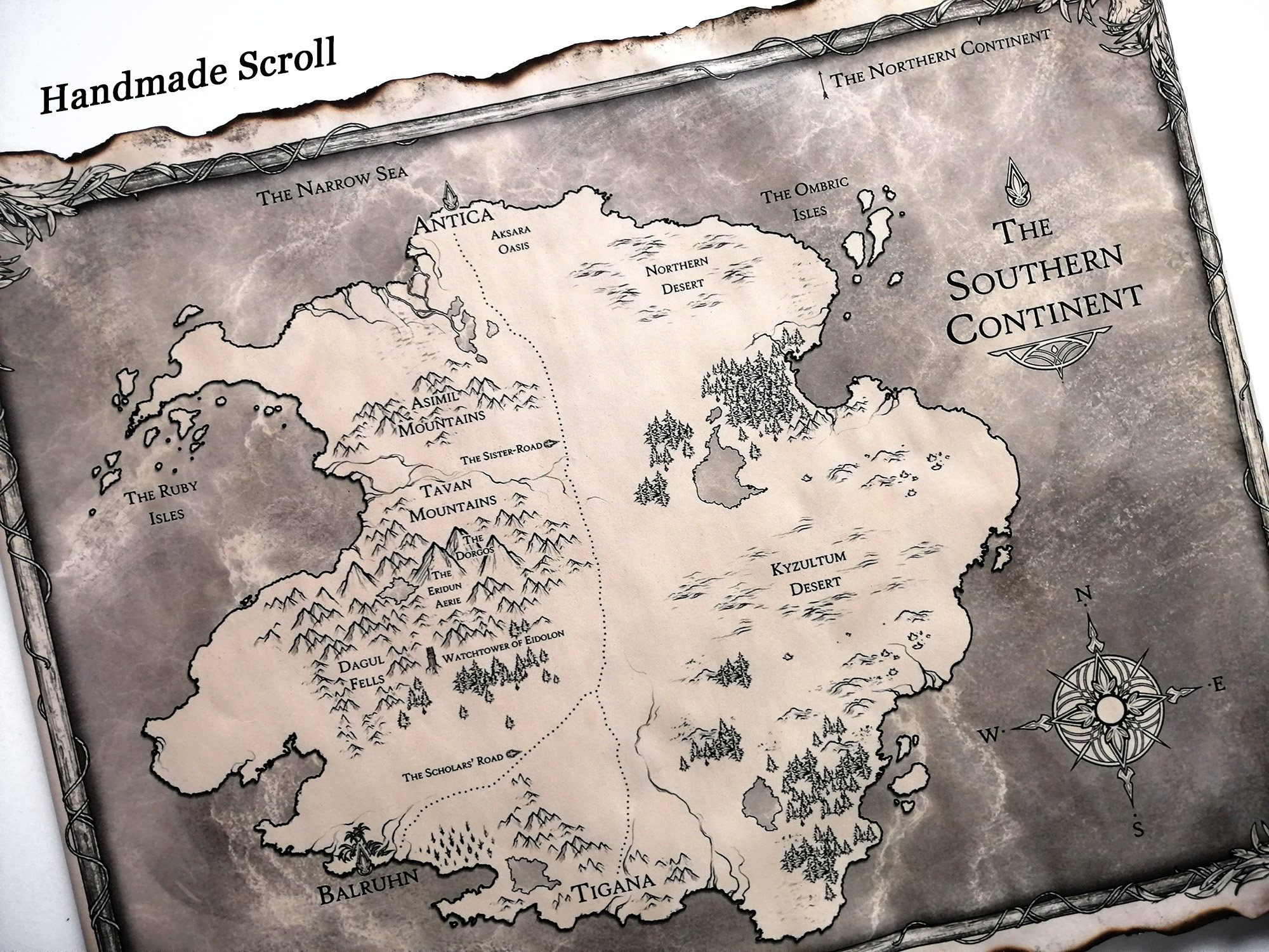 The Southern Continent Map Tower of Dawn Map Throne of Glass Etsy Canada