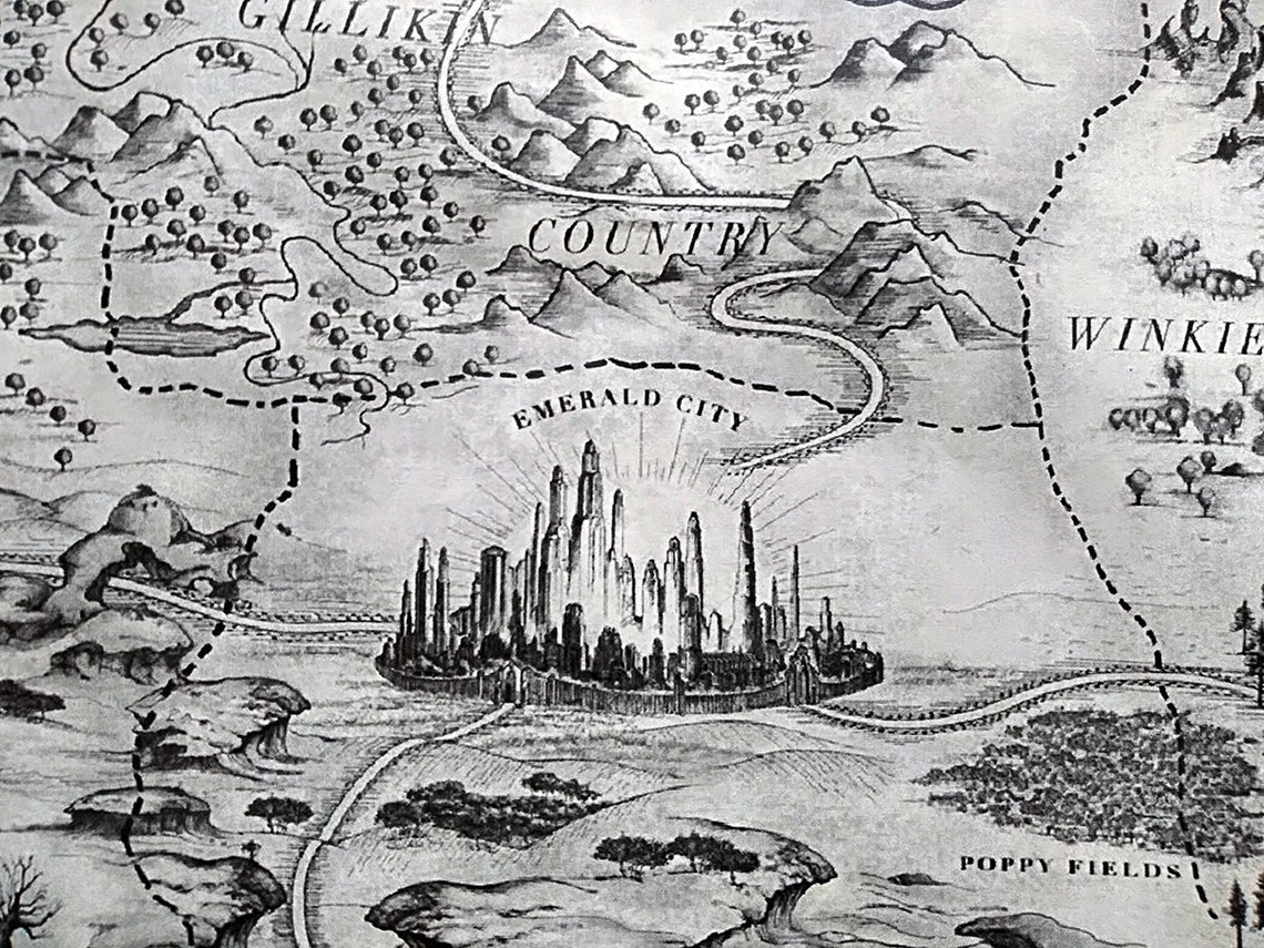 Map of the Marvelous Land of Oz the Wonderful Wizard of Oz Etsy
