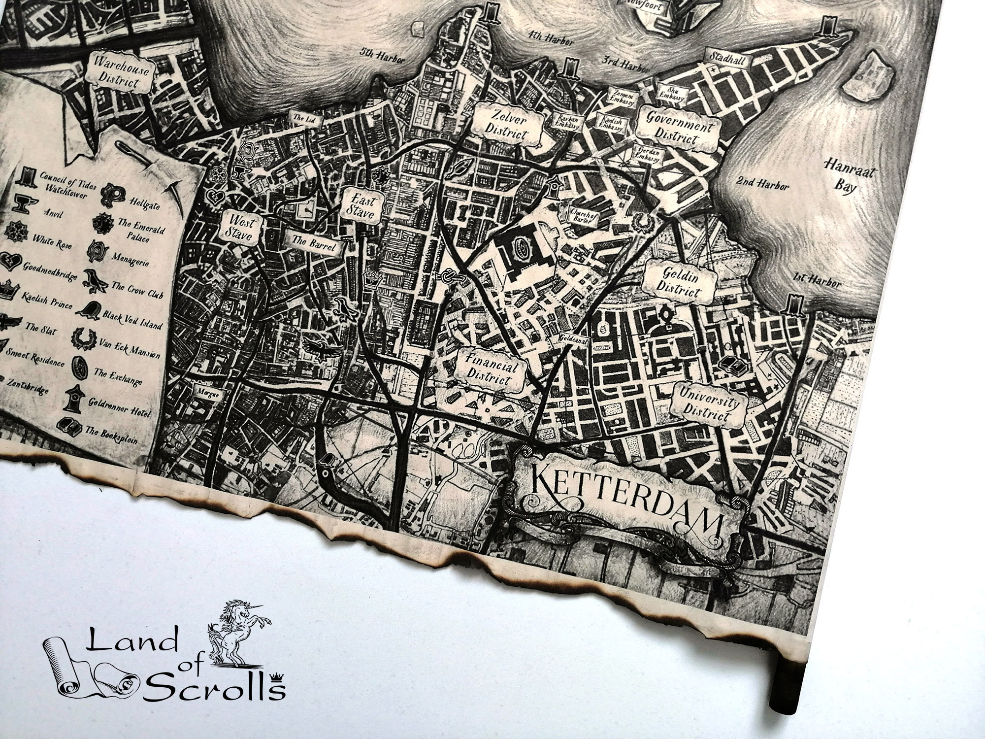 Ketterdam map six of crows map the grishaverse map on handmade etsy