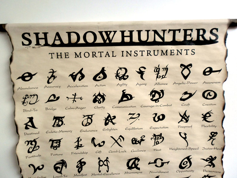 SHADOWHUNTERS All Runes, The Mortal Instruments Books Runes by Cassandra Clare, All Shadowhunters Runes on Handmade Scroll Poster image 4