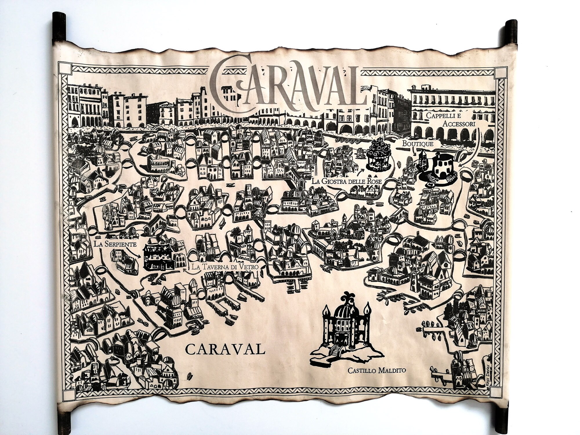 Buy Map of Caraval on Handmade Scroll, Isla De Los Sueños Map