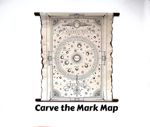 Carve The Mark Map On Handmade Scroll The Fates Divide Map Etsy