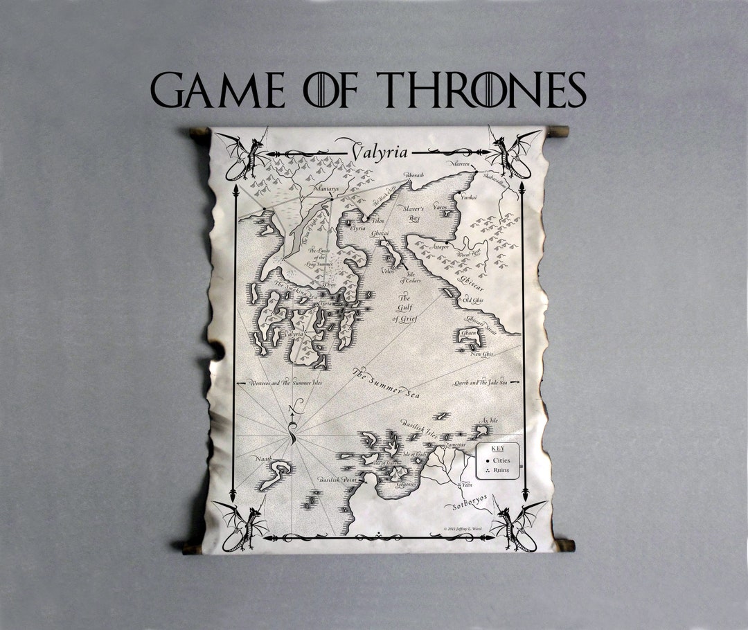 Map of Valyria, Game of Thrones, Westeros Map, Essos Map, A Song of Ice