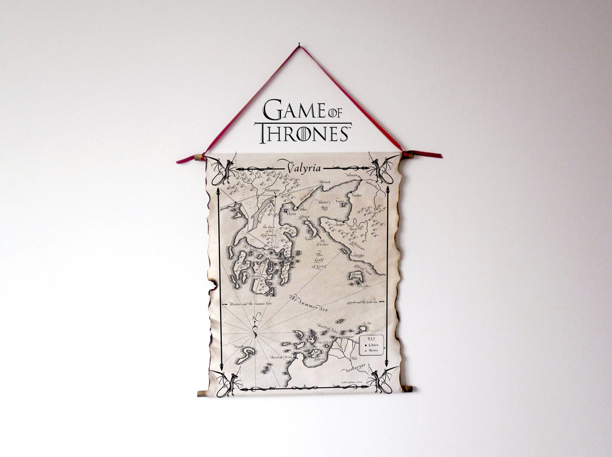 Map of Valyria Game of Thrones Westeros Map Essos Map A Etsy Denmark