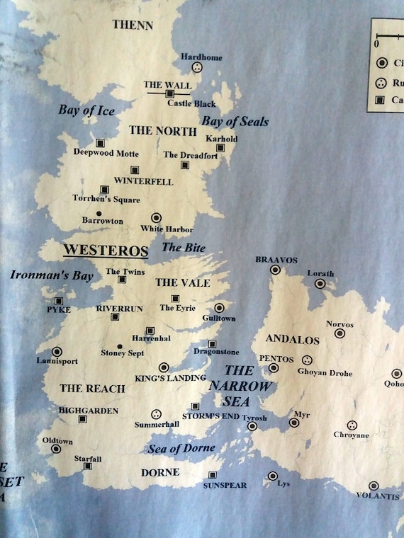 Game Of Thrones Houses Map Westeros And Free Cities Poster Home Deco On