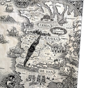 The Grishaverse Map, Grisha Trilogy Map Scroll, Shadow and Bone, Six of Crows, Kerch, Ketterdam, Novyi Zem, Fjerda, Shu Han, Ravka Map image 5